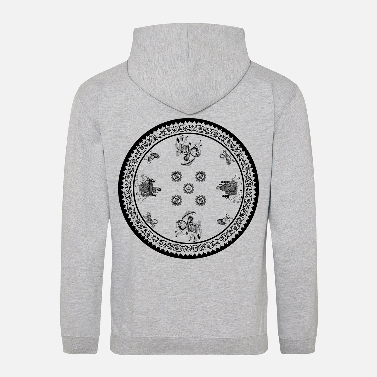 Maharaja Shield Black Print Zip Hoodie