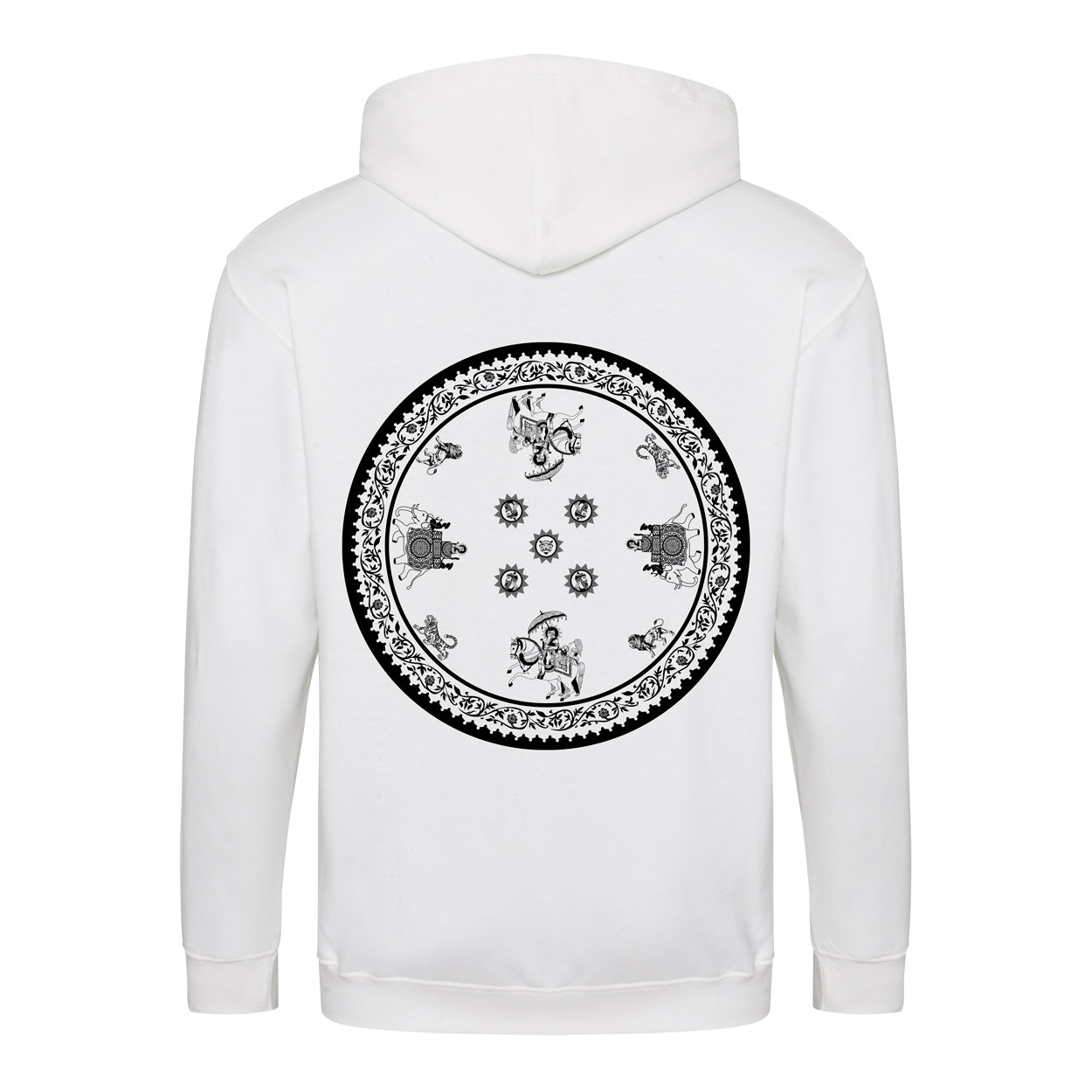 Maharaja Shield Black Print Zip Hoodie