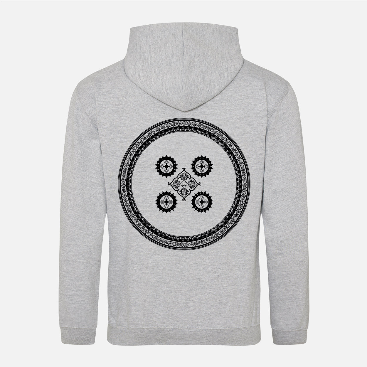 Shield Black Print Zip Hoodie