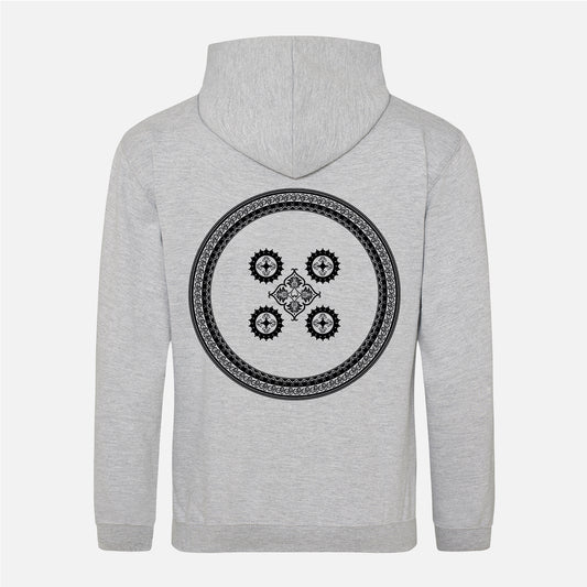 Shield Black Print Zip Hoodie